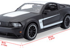 Maisto Ford Mustang Boss 302 1:24 černá matná
