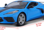 Maisto Chevrolet Corvette Stingray Coupe 2020 1:18 modrá