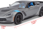 Maisto Corvette Grand Sport 2017 1:24 šedá metalíza