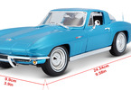 Maisto Chevrolet Corvette 1965 1:18 světle modrá metalíza