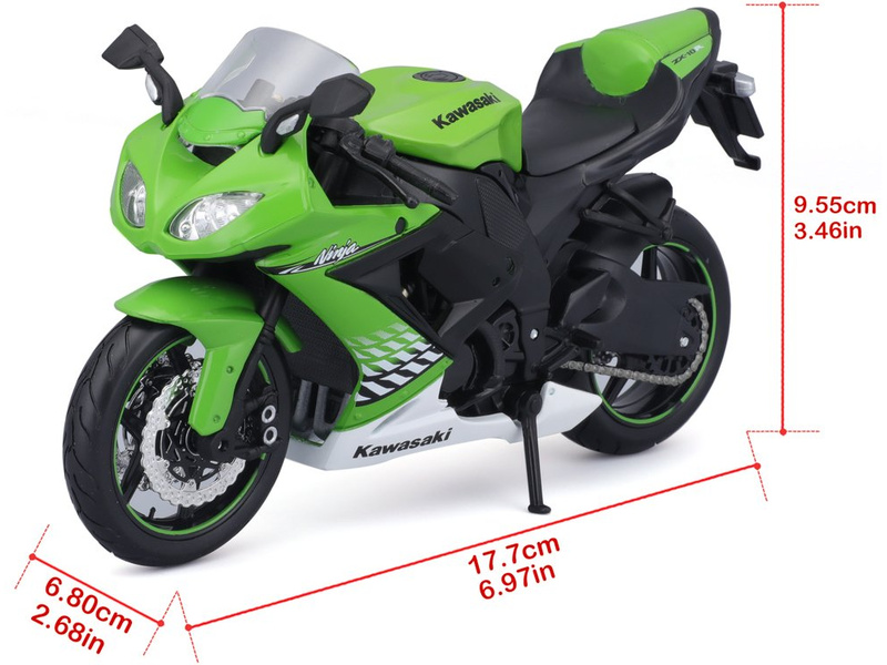 Maisto Kawasaki Ninja ZX-10R 1:12 w/ stand (MA-32709) | Astra