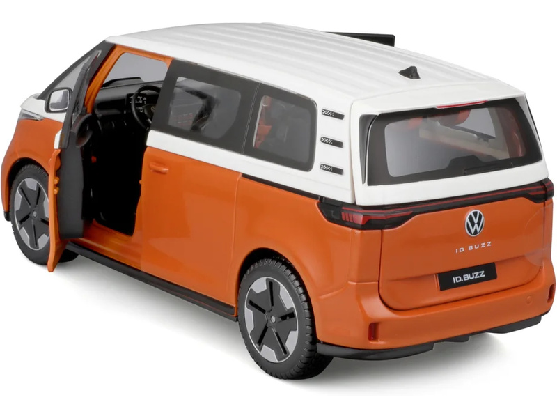 Miniature Maisto 1:24 Volkswagen ID. Buzz 2023 - Orange Et Blanc, Métal, Modèle Détaillé