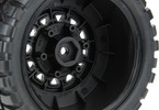 Pro-Line Wheels 2.2/3.0", BFG KR2 M2 SC Tires, Raid H12 Black Wheels (2)