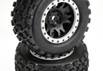 Pro-Line Wheels 4.3", Badlands MX43 Pro-Loc Tires, Impulse H24 Black/Gray Wheels (2)