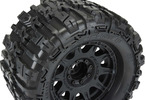 Pro-Line Wheels 3.8", Trencher HP Belted Tires, Raid H17 Black Wheels (2)