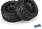 Pro-Line Wheels 5.7", Masher X HP Belted Tires, Raid H24 Black Wheels (2)