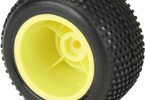 Pro-Line Wheels 1/18, Hole Shot Mini-T Tires, H8 Yellow Wheels (2)(Losi Mini-T)