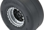 Pro-Line Wheels 1/16, Reaction Rear Tires, H8 Wheels Black/Silver (2)