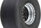 Pro-Line Wheels 1/16, Reaction Rear Tires, H8 Wheels Black/Silver (2)