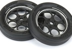 Pro-Line Wheels 1/16, Runner Front Tires, H8 Wheels Black/Silver (2)