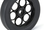 Pro-Line Wheels 1/16, Runner Front Tires, H8 Wheels Black/Silver (2)