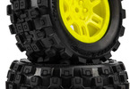 Pro-Line kolo 1:16 s pneu Badlands MX, disk Split Six žlutý, 12mm (2): Arrma Mini Kraton