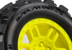 Pro-Line kolo 1:16 s pneu Badlands MX, disk Split Six žlutý, 12mm (2): Arrma Mini Kraton