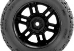 Pro-Line kolo 1:16 s pneu Jaeger, disk Split Six černý 12mm (2): Arrma Mini Kraton