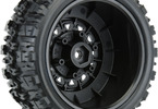 Pro-Line Wheels 2.2/3.0", Trencher X SC Tires, Raid H12 Black Wheels (2)