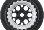 Showtime+ Black/Silver Wheels (2) for Losi Mini No-Prep Drag Car Rear