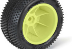 Pro-Line Wheels 1/18, Prism Carpet Mini-B Rear Tires, H8 Yellow Wheels (2) (Losi Mini-B)