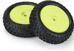 Pro-Line Wheels 1/18, Wedge Carpet Mini-B Front Tires, H8 Yellow Wheels (2) (Losi Mini-B)