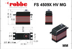 Robbe servo FS 4509X HV 45kg.cm 0.090s/60° MG Brushless 25T