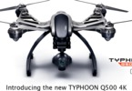 Yuneec Typhoon Q500 4K, 2x aku, Case, Steady Grip