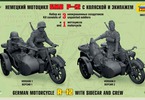 Zvezda německá sajdkára R12 WWII s posádkou (1:35)