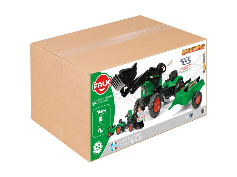 FALK - Šlapací traktor Supercharger s vlečkou