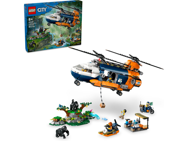 LEGO City - Helikoptéra na prieskum džungle v základnom tábore LEGO60437