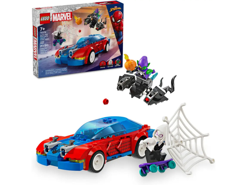 LEGO Marvel - Spider-Manovo závodné auto a Venom Zelený goblin LEGO76279