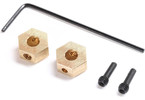 Axial Hex Hub, Brass 1.0g (2): SCX24, AX24