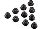 Axial Serrated Nylon Lock Nut Black 4mm (10)