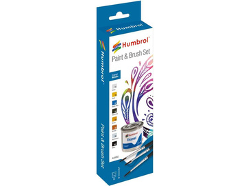 Humbrol sada emailových barev Metallic a štětců / AF-AA9062