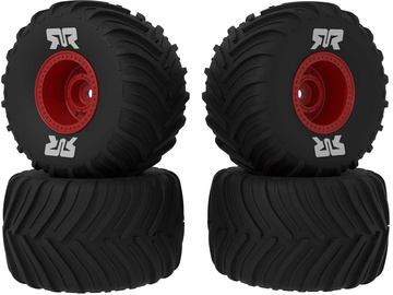 Arrma dBoots Chevron MT Tire Set Glued (Red) (2 Pairs) - GROM / ARA-2585