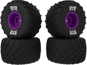 Arrma dBoots Chevron MT Tire Set Glued (Purple) (2 Pairs) - GROM / ARA-2611