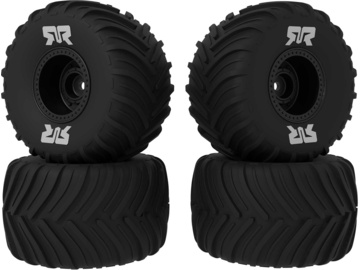 Arrma dBoots Chevron Mounted Tire Set Glued, Black (2 Pairs): GROM / ARA-3115