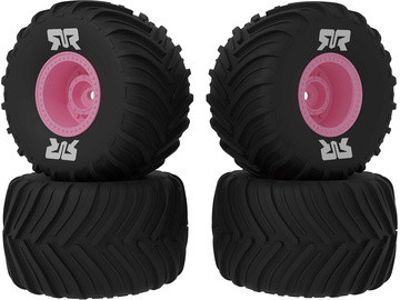 Arrma dBoots Chevron MT Tire Set Glued, Pink (2): GROM / ARA-3126