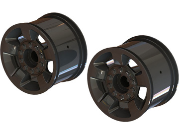 Arrma Wheel 2.8" 14mm Hex, Black Chrome (2) Arrma Wheel 2.8" 14mm Hex, Black Chrome (2) / ARA510117