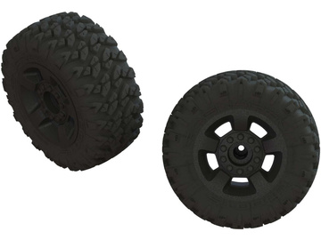 Arrma Wheels & Tires, dBoots Ragnarok Mt Tires, Black Wheels (2) Arrma Wheels & Tires, dBoots Ragnarok Mt Tires, Black Wheels (2) / ARA550052