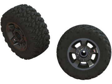 Arrma Wheels & Tires, dBoots Ragnarok Mt Tires, Black Chrome Wheels (2) Arrma Wheels & Tires, dBoots Ragnarok Mt Tires, Black Chrome Wheels (2) / ARA550053