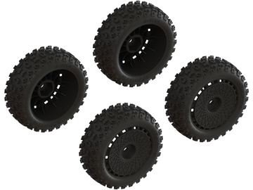 Arrma dBoots 2-HO Tire Set Glued (Black) (2 Pairs) / ARA550114