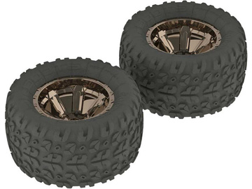 Arrma Copperhead MT Tire/Wheel GLU Blk/Chrm (2) / ARAC9610