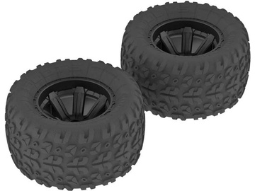 Arrma Copperhead MT Tire/Wheel Glued Black (2) / ARAC9611