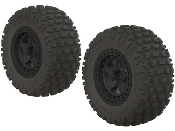 Arrma Fortress SC Tire Set Glued Black (2) / ARAC9630