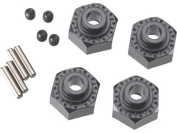Axial hliníkový naboj kola 12mm černý (4) / AXIC0429