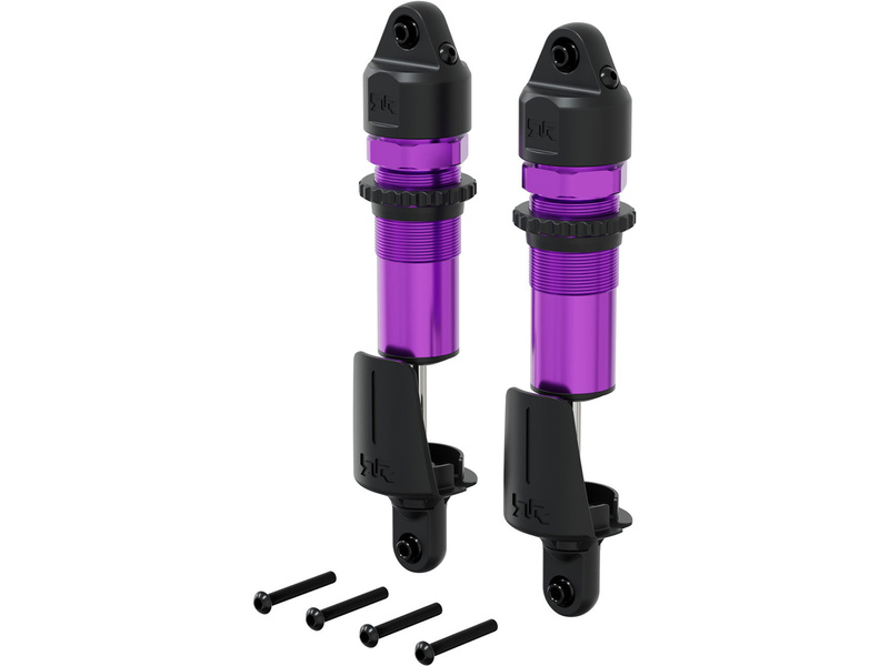 Arrma tlumič přední kovový, 15mm, 143.5mm, píst 4x1.9mm, olej 1300 cSt, fialový (2)