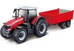Bburago Massey Ferguson 8740S with trailer