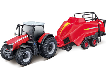 Bburago Massey Ferguson 8740S s lisem na balíky Bburago Massey Ferguson 8740S s lisem na balíky / BB18-31667