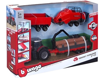 Bburago Massey Ferguson 8740S with accessories (gift set) Bburago Massey Ferguson 8740S with accessories (gift set) / BB18-31703