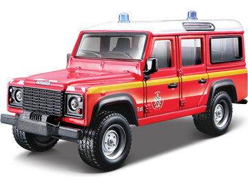 Bburago Land Rover Defender 110 1:50 červená - hasiči / BB18-32003