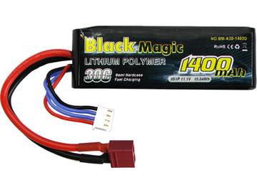 Black Magic LiPol Car 11.1V 1400mAh 30C Deans / BMA30-1400-3D