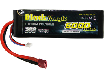 Black Magic LiPol Car 7.4V 6000mAh 30C Deans / BMA30-6000-2D